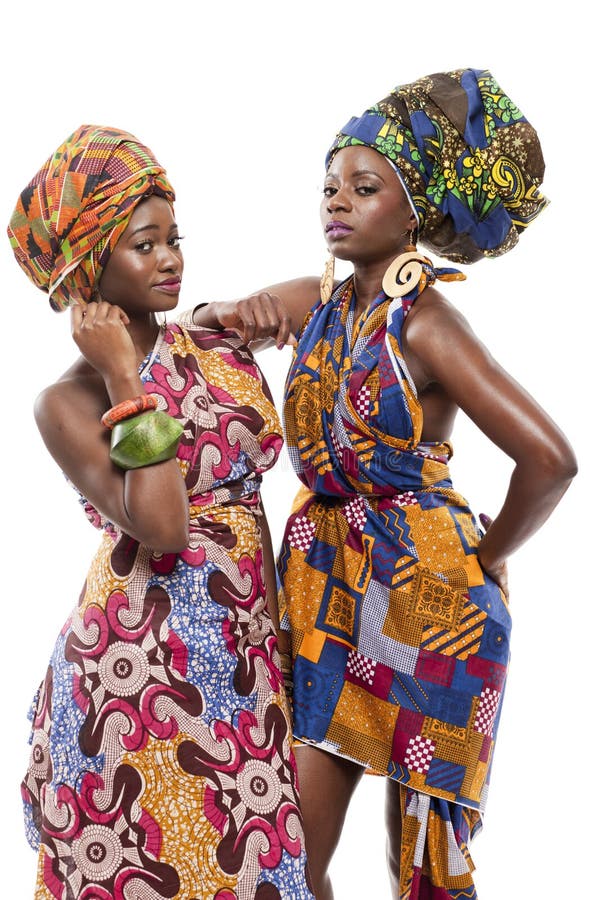 Beautiful African Fashion Modesl In Traditional Dress Stock Image