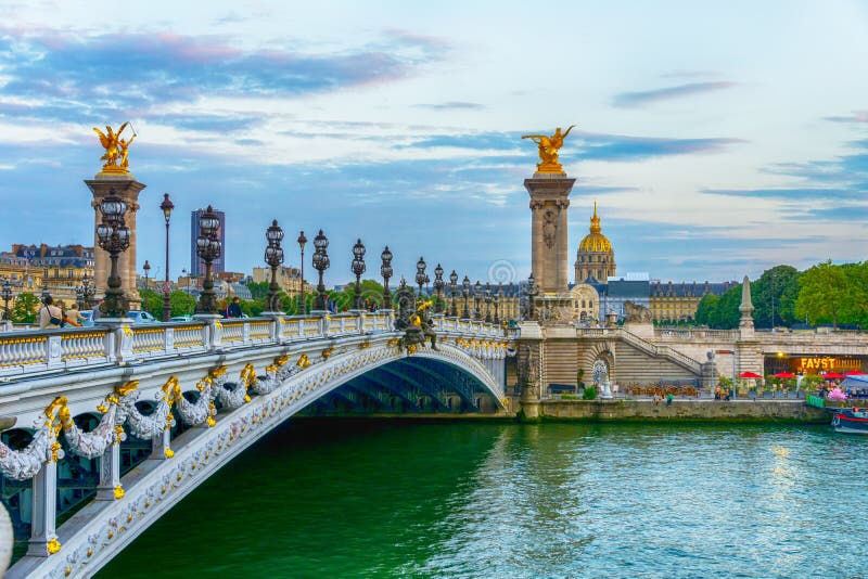 Alexander 3 Bridge in Paris, France Stock Photo - Image of architecture ...