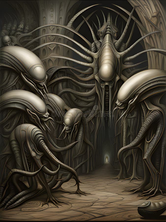 A beautiful alien interior background vector illustration