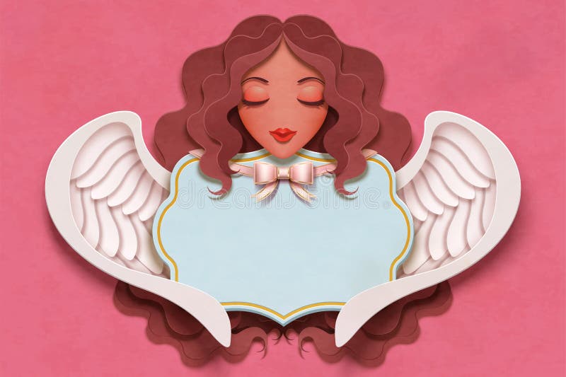 Beautiful Angel with Curly Hair Stock Vector - Illustration of copy, curly:  139257171