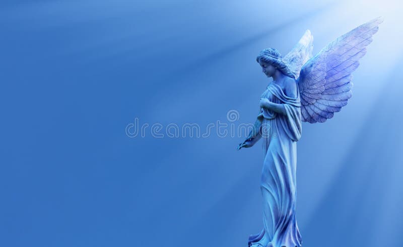 Magical angel in heaven inspiration from God with divine rays of sun light. Magical angel in heaven inspiration from God with divine rays of sun light