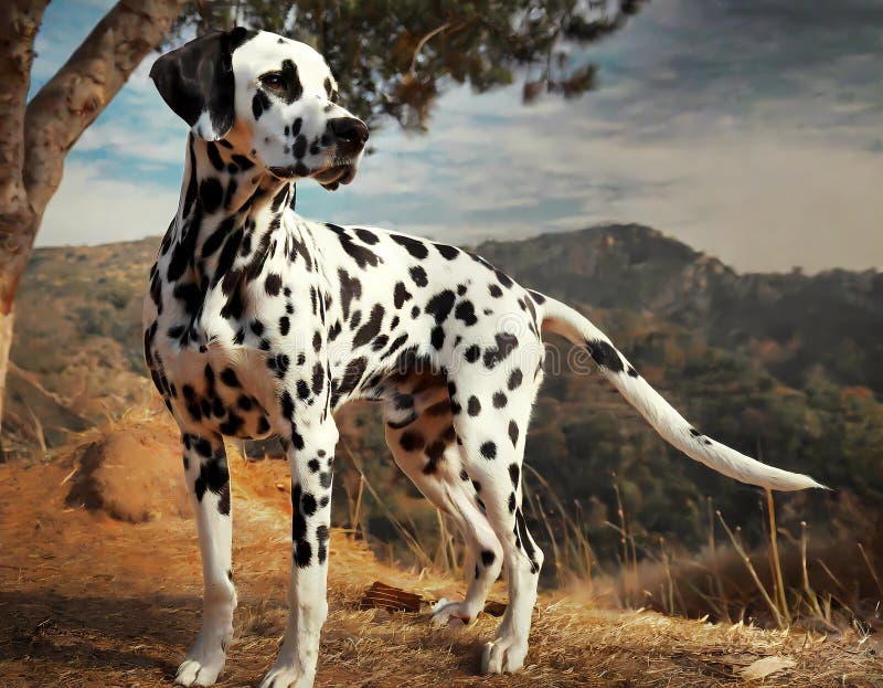 A world of canine allure, where the distinctive coat of a Dalmatian becomes a work of art. Against a backdrop of pure white fur, perfectly spaced black spots create a mesmerizing pattern that captures attention. The Dalmatian's demeanor is one of affable confidence, embodying the breed's reputation for both elegance and playfulness. A world of canine allure, where the distinctive coat of a Dalmatian becomes a work of art. Against a backdrop of pure white fur, perfectly spaced black spots create a mesmerizing pattern that captures attention. The Dalmatian's demeanor is one of affable confidence, embodying the breed's reputation for both elegance and playfulness