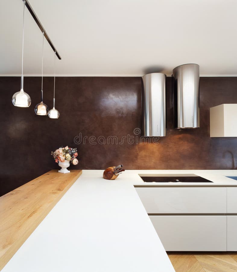 Architecture, beautiful apartment furnished, domestic kitchen. Architecture, beautiful apartment furnished, domestic kitchen