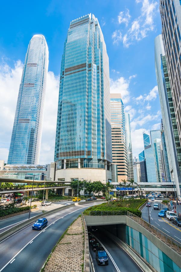 Beautiful Architecture Building Skyscraper in Hong Kong City Editorial
