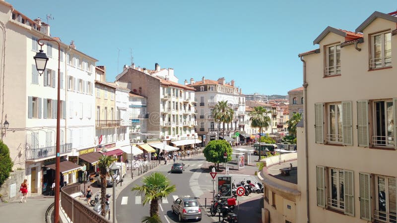 Beautiful architecture of historic houses downtown city of Cannes