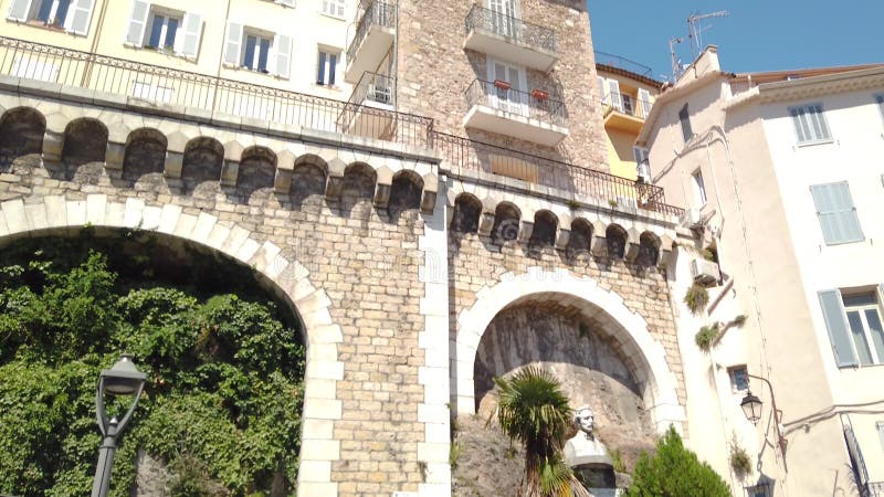 Beautiful architecture of historic houses downtown city of Cannes