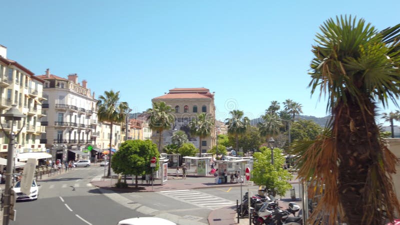 Beautiful architecture of historic houses downtown city of Cannes