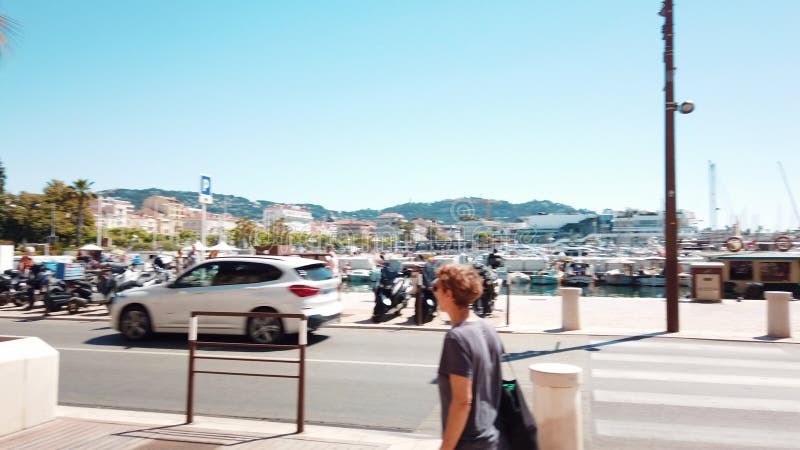 Beautiful architecture of historic houses downtown city of Cannes