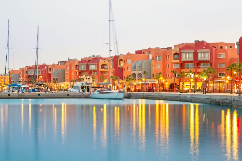 Beautiful Architecture Of Hurghada Marina Royalty Free Stock