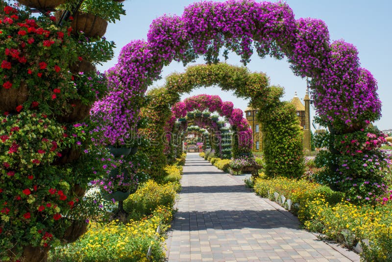 Beautiful Archway Decorated with Flowers Stock Photo Image of