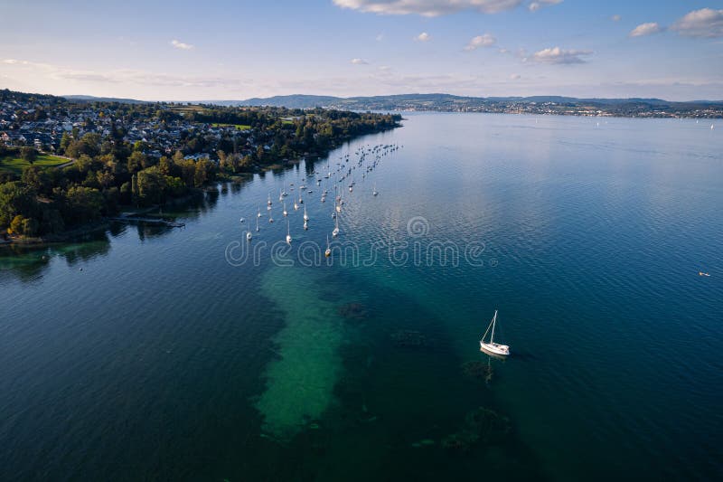 Beautiful Areal View of Lake of Constance, Germany Stock Photo Image