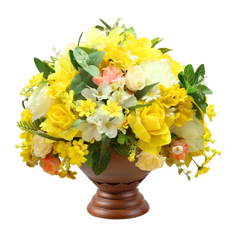 905 Beautiful Artificial Flowers Vase Isolated White Stock Photos