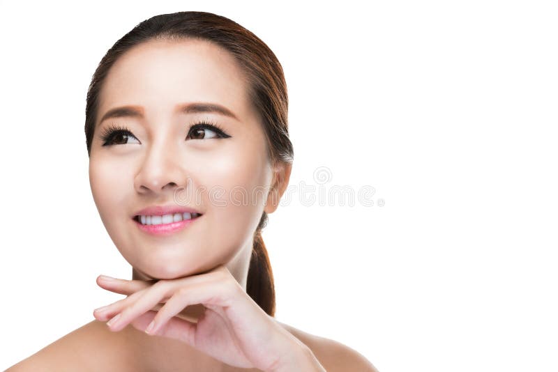 Beautiful Asian beauty woman touching perfect skin royalty free stock photography Beautiful Asian beauty woman touching perfect skin royalty free stock photography