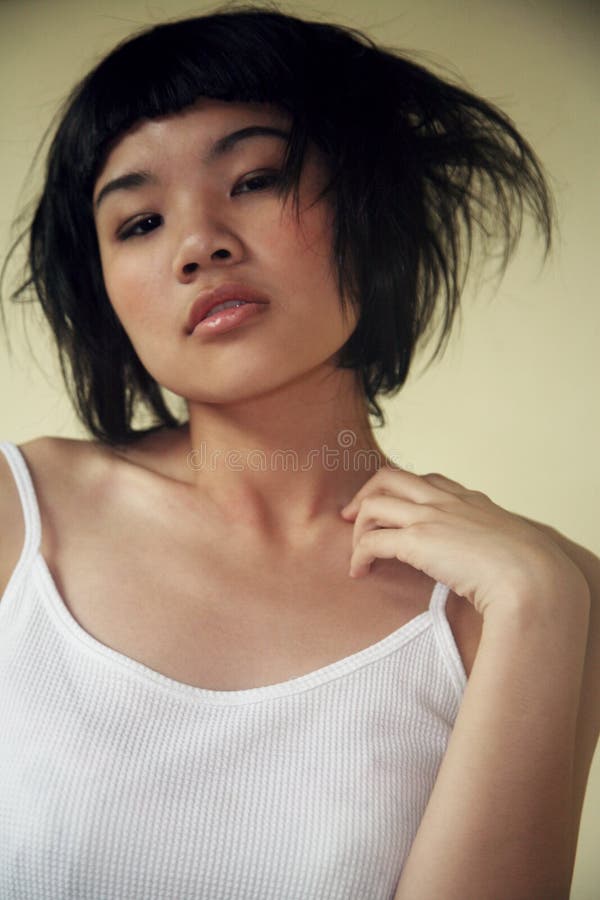 Beautiful Asian Girl in White Stock Image - Image of elegance, adult: 9187153