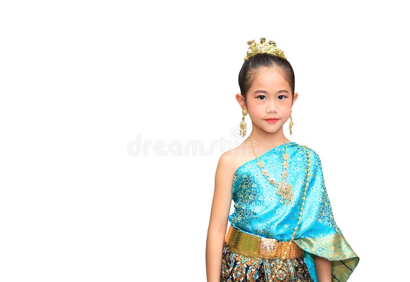 Thai Little Girl Thai Traditional Clothes Style Stock Photos - Free ...