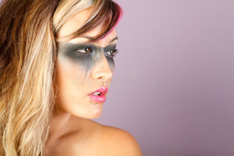 Beautiful asian woman with hairstyle and makeup stock photography