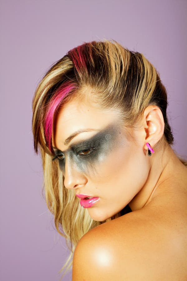 Beautiful asian woman with makeup stock images