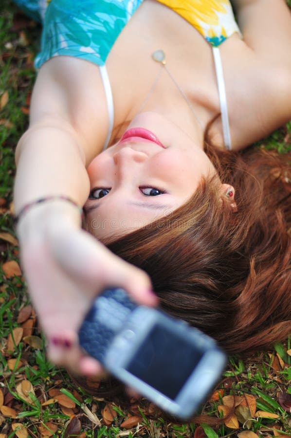 Beautiful Asian Woman With Mobile Phone.