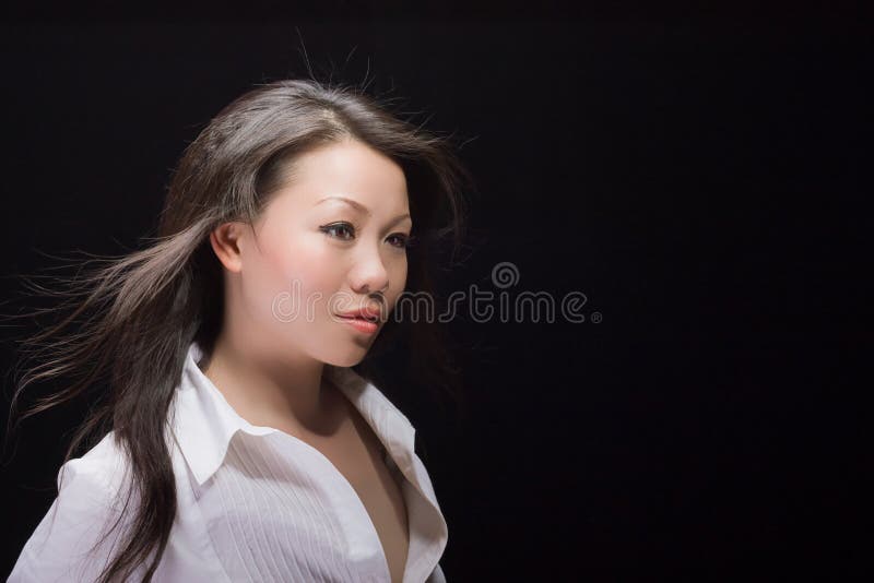 Beautiful asian woman in white royalty free stock images