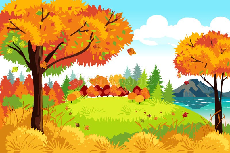 Autumn Fall season kids stock vector. Illustration of outside - 20644269