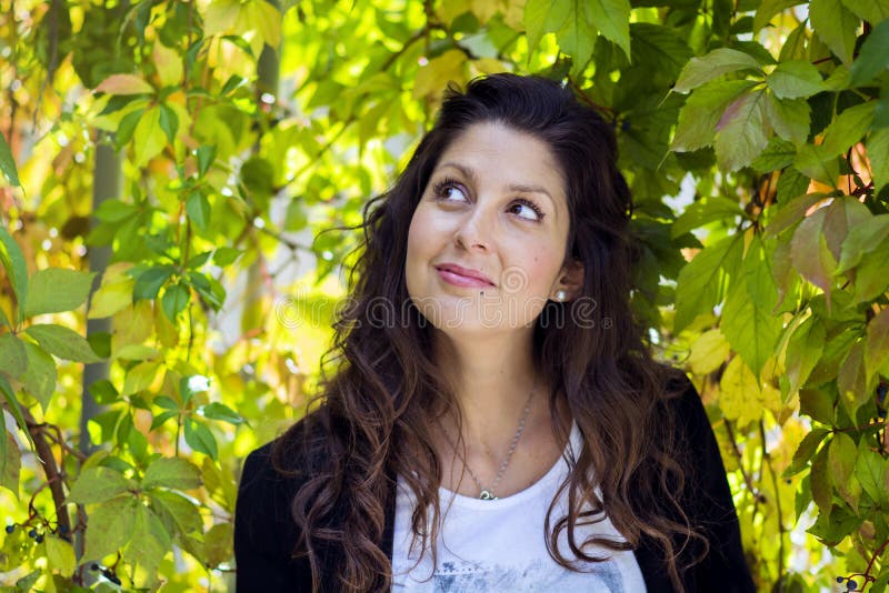 Beautiful autumn woman in golden park royalty free stock photos Beautiful autumn woman in golden park royalty free stock photos