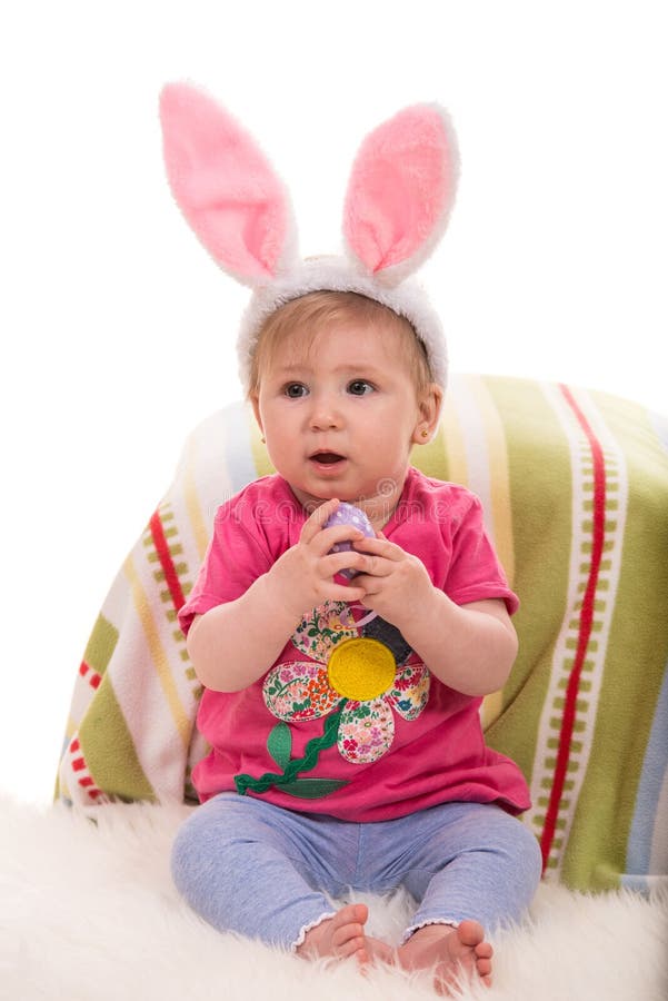 Beautiful Baby Girl with Bunny Ears Stock Image Image of background, colorful 60034333
