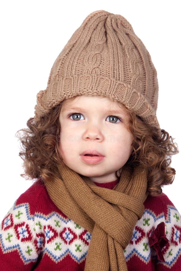 Beautiful Baby Girl with Wool Cap Stock Image Image of fashion, beautiful 17775683