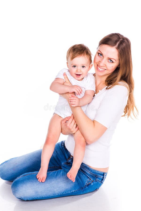 Beautiful baby and mother playing royalty free stock photo Beautiful baby and mother playing royalty free stock photo