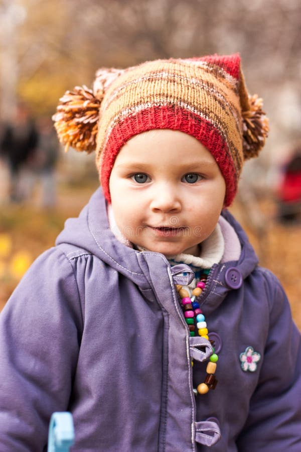 Beautiful baby portrait in autumn