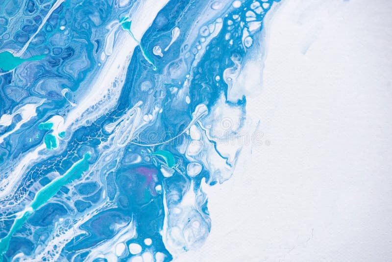 Beautiful Background Of Liquid Acrylic In Blue, Green And White On