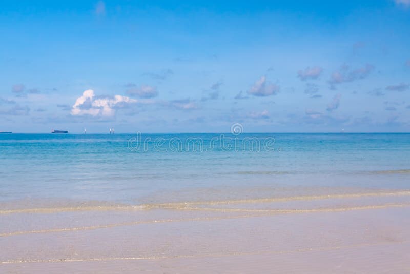 Beautiful beach and blue sky in thailand horizon