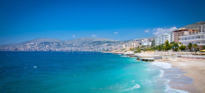 Beautiful Beach In Saranda, Albania. Stock Photo - Image ...