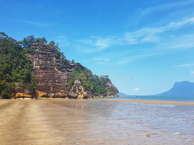 Beautiful Beach Scenery in Bako Kuching Sarawak Malaysia Stock Image