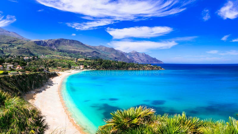 Italian holidays .Best beaches of Sicily island - Scopello