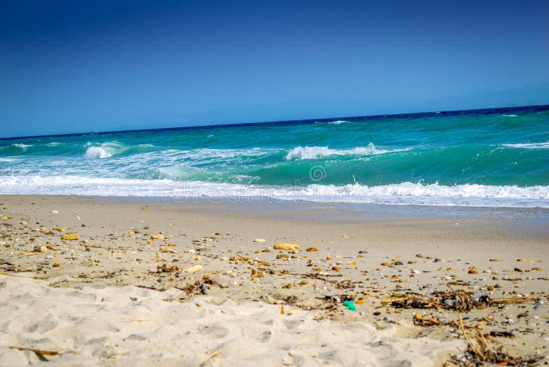 Beautiful beach with waves crashing royalty free stock images Beautiful beach with waves crashing royalty free stock images