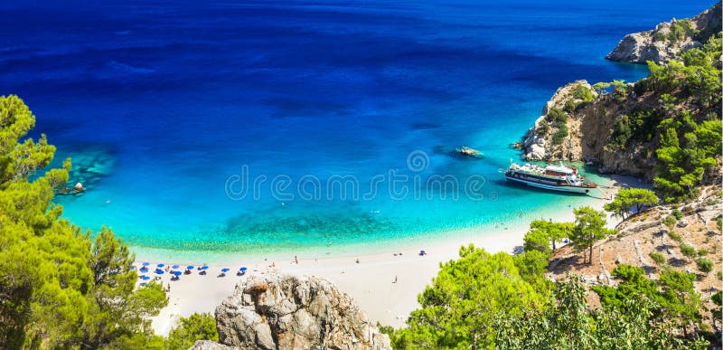 Beautiful beaches of Greece - Apella in Karpathoh royalty free stock images Beautiful beaches of Greece - Apella in Karpathoh royalty free stock images