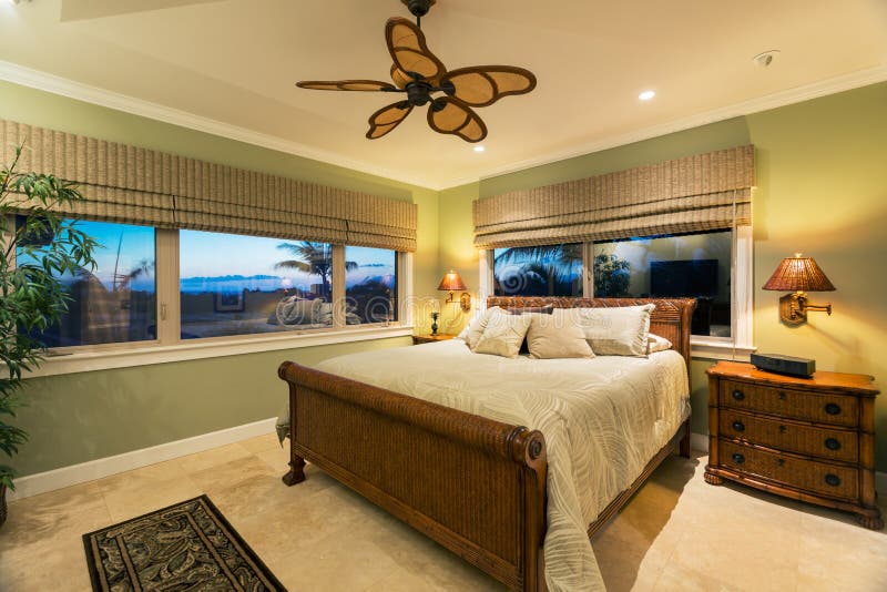 Beautiful Bedroom Interior in New Luxury Home royalty free stock photography