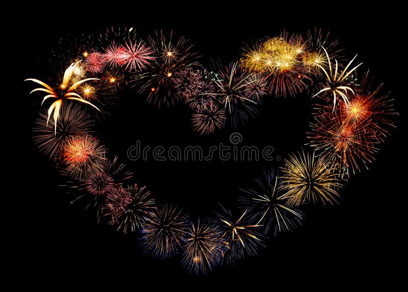 Beautiful big firework heart
