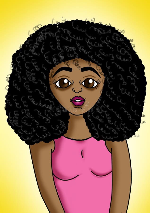 Beautiful Black Cartoon Woman Illustrated Stock Illustration - Illustration of black, afro: 193140839 Beautiful Black Cartoon Woman Illustrated Stock Illustration - Illustration of black, afro: 193140839