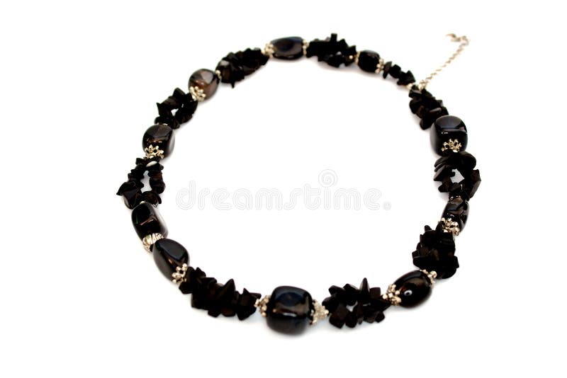 Beautiful black necklace royalty free stock photography