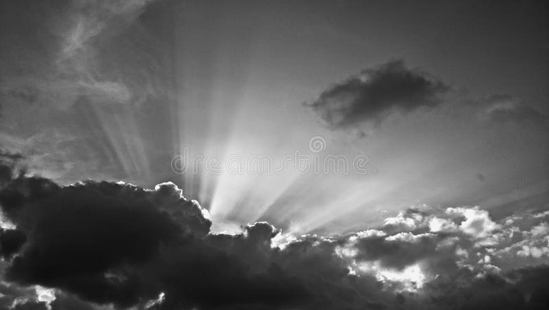 Beautiful Black and White, Clouds in the Sunset Above Clouds with Dramatic  Light, with Background and Texture Stock Photo - Image of color, background:  170940792