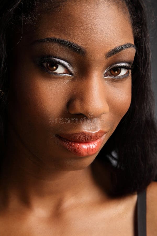 Beautiful black woman headshot smile