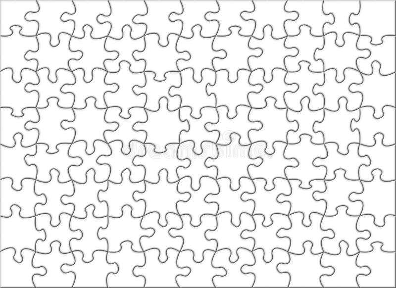 Beautiful blank transparent jigsaw puzzle stock illustration