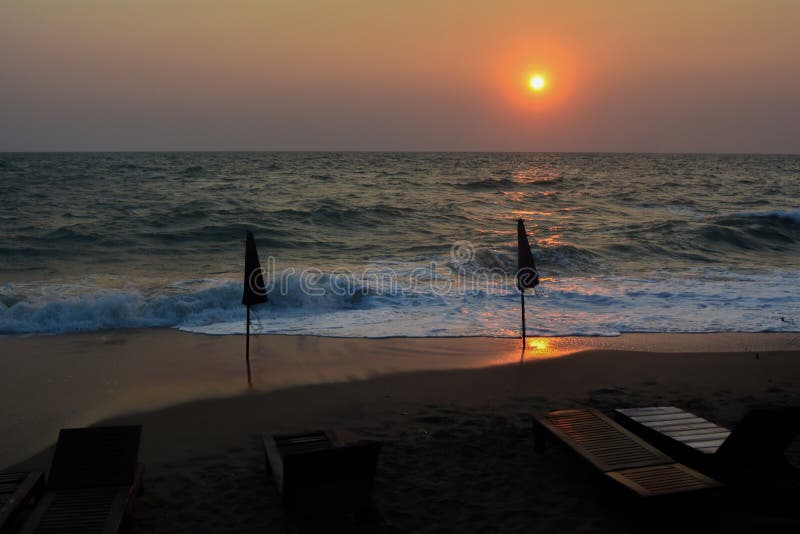 Beautiful blazing sunset landscape at sea, Amazing summer sunset view on the beach royalty free stock photography Beautiful blazing sunset landscape at sea, Amazing summer sunset view on the beach royalty free stock photography