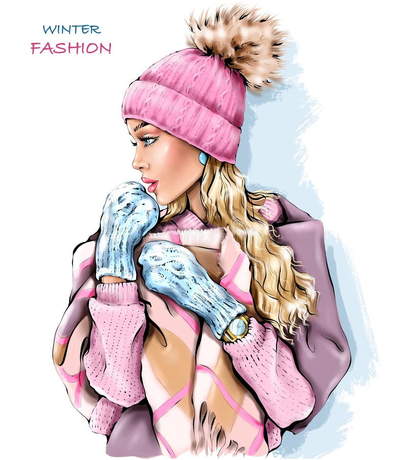 Girl Fashion Winter Stock Illustrations – 28,775 Girl Fashion