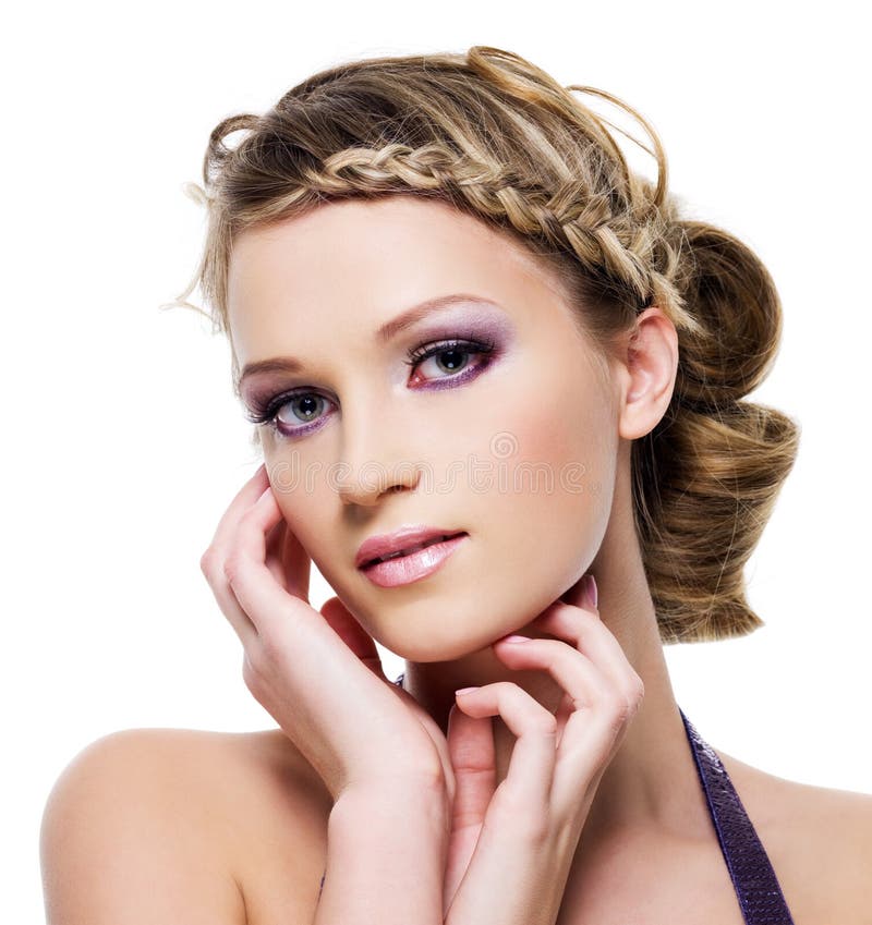 Beautiful Blond Woman with Style Hairstyle Stock Image - Image of ...