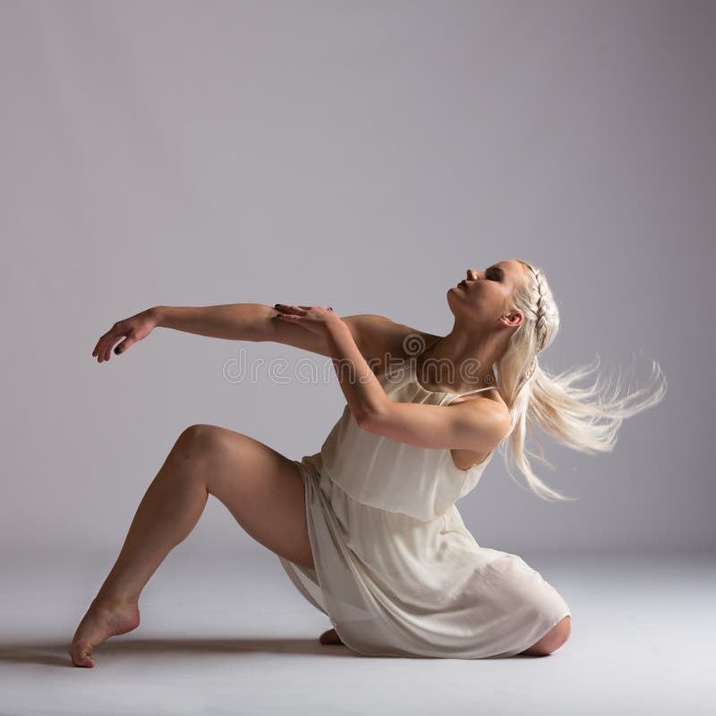 Beautiful Blonde Contemporary Dancer - Floor Pose