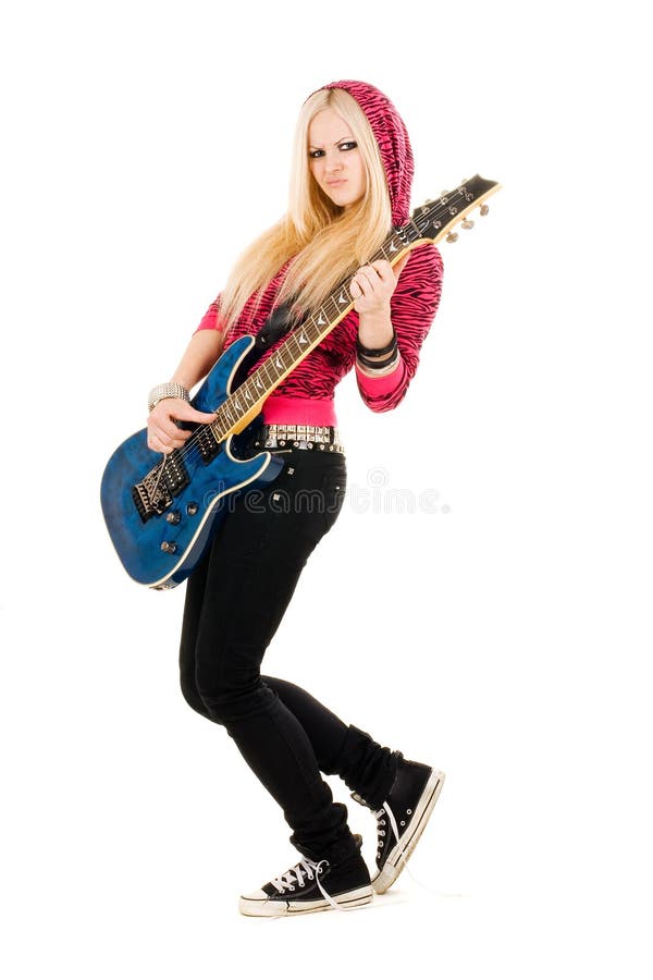 Beautiful blonde with a guitar