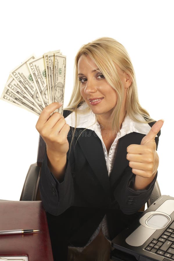 Beautiful Blonde Holding Money