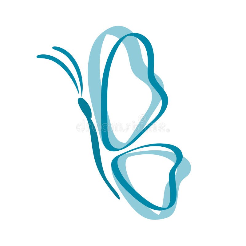 Beautiful blue abstract butterfly for your design on white, stock vector illustration royalty free illustration Beautiful blue abstract butterfly for your design on white, stock vector illustration royalty free illustration